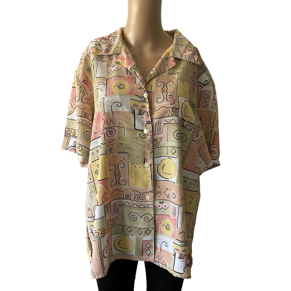 Vintage Fiji Sport L Citrus Button-Down Shirt